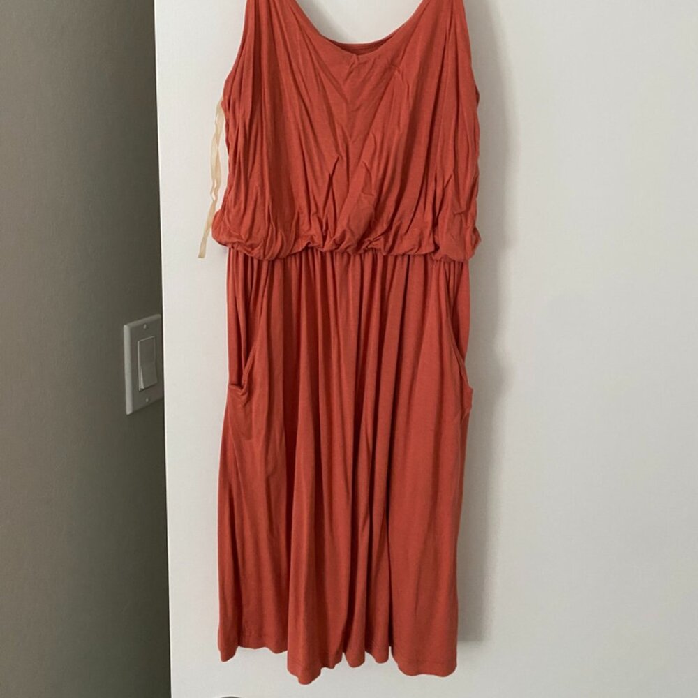 Lush Summer Mini Dress Peach with Pockets / Size S